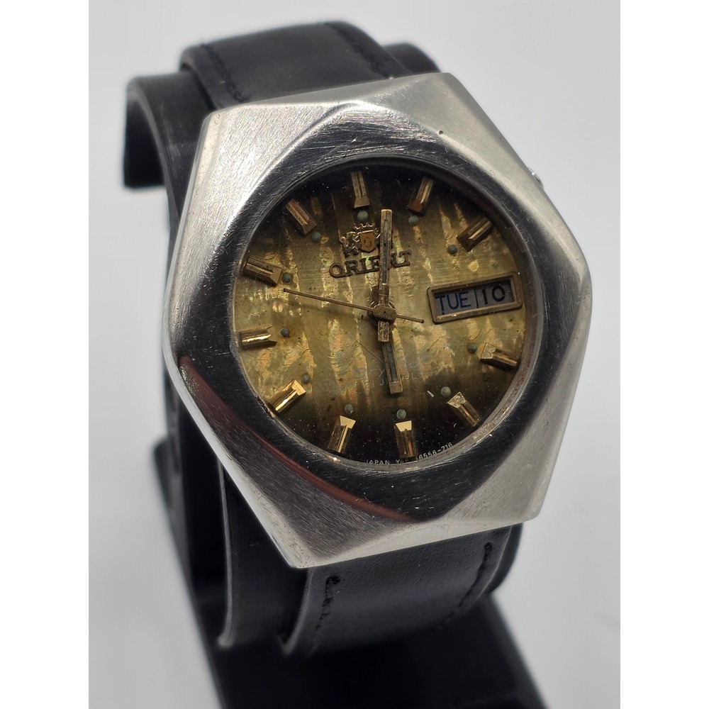 Vintage Orient Crystal 21 Jewels Automatic Watch Gold Dial G469655-6B CA Mens - Picture 2 of 4